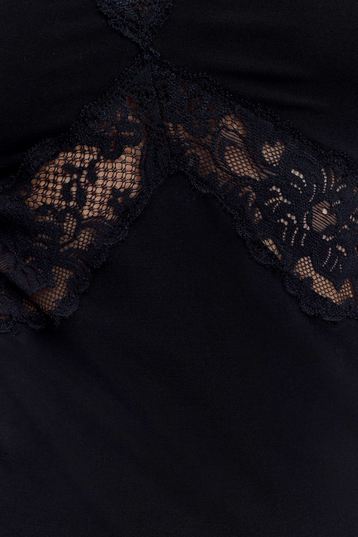 Electra Slinky Lace Maxi Dress - Black