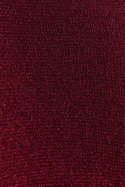 Elma Lurex Knit Halter Maxi Dress - Deep Red