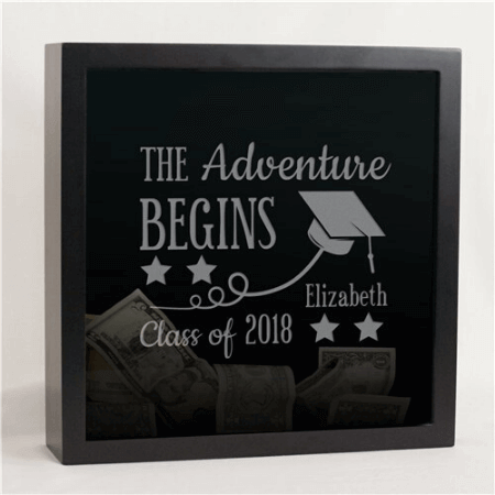 Engraved Adventure Begins Shadow Box