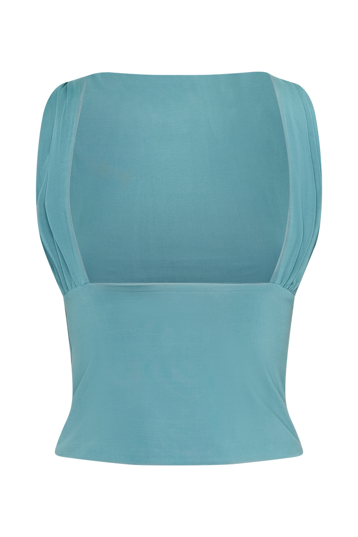 Erina Slinky Open Back Top - Teal