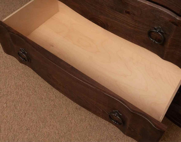 Espresso Finish Oak 3 Drawer Metal Pull Handles Nightstand