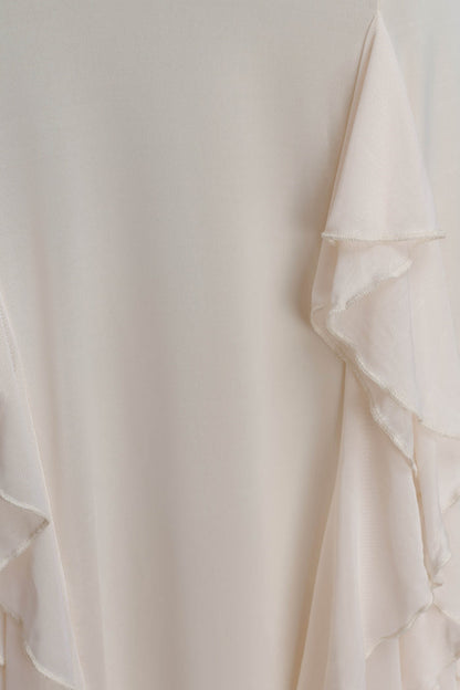 Etta Ruffle Slinky Maxi Dress - Ivory