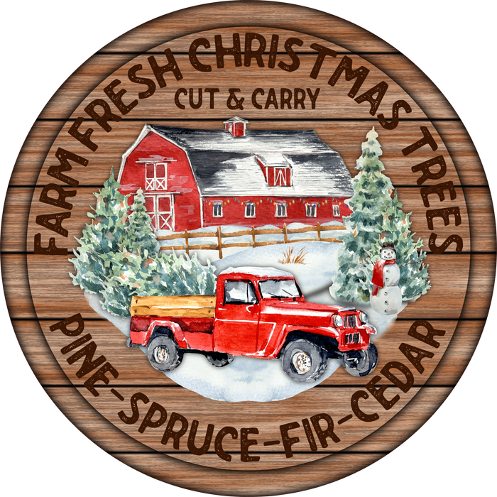 Farm Fresh Christmas Trees, Holiday Sign Christmas Sign, Wreath Sign, Wreath Center