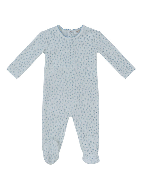 footie velour printed - dark blue