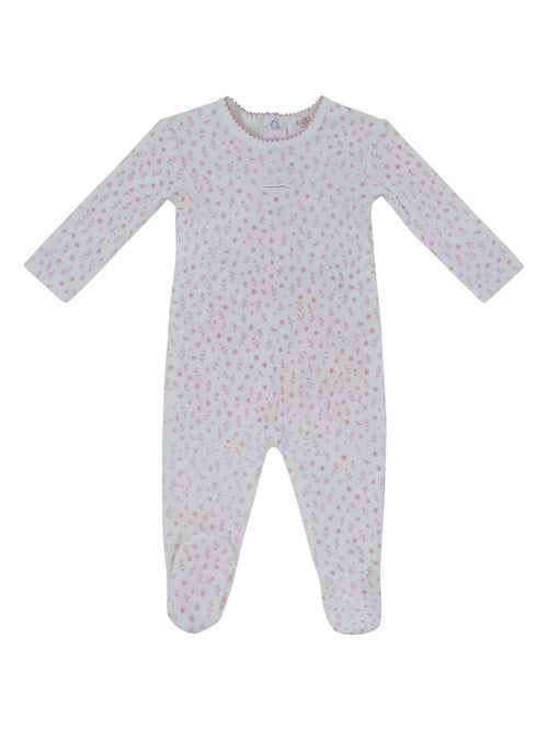 footie velour printed - pink