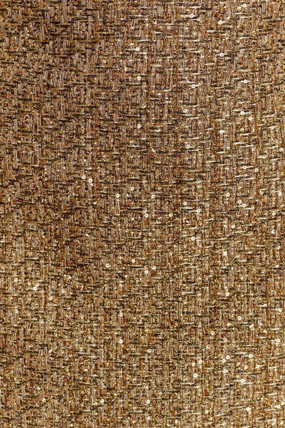 Gala Strapless Tweed Midi Dress - Gold