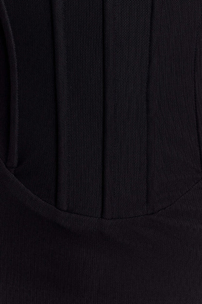 Gemma Strapless Mesh Maxi Dress - Black