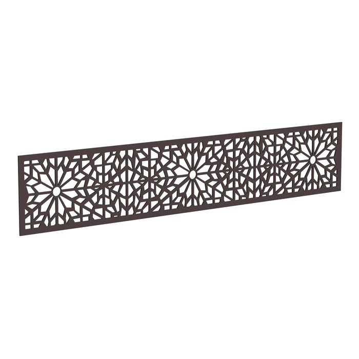 NeoTimber Geometric Fence Screen - Chocolate - Angled Close-Up