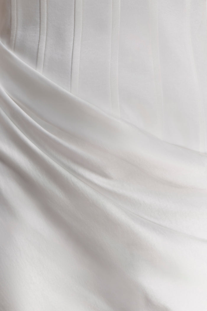 Grace Strapless Draped Waist Maxi Dress - Ivory