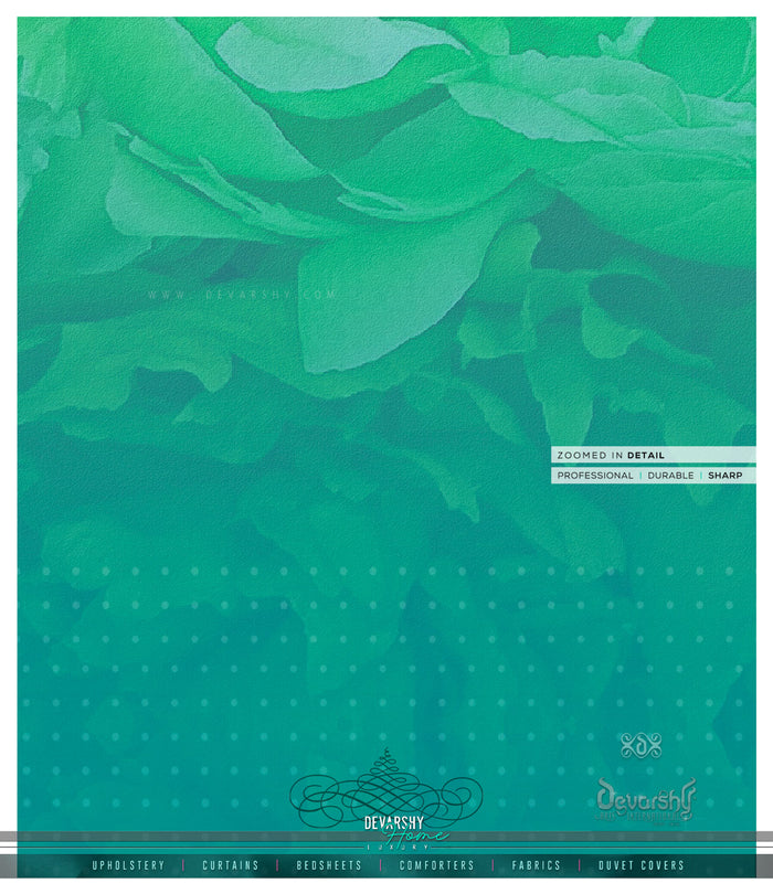 Green Florals Pattern PREMIUM Curtain Panel. Available on 12 Fabrics. Made to Order. 10002B