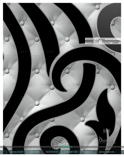 Grey Damask Pattern PREMIUM Curtain. Available on 12 Fabrics. Made to Order. 10005A