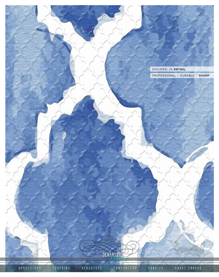 Hand Painted Ogee Pattern PREMIUM Curtain Panel. Available on 12 Fabrics. Made to Order. 100358B