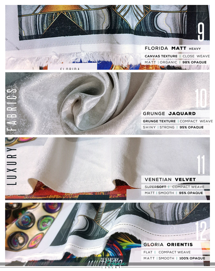 Hand Painted Ogee Pattern PREMIUM Curtain Panel. Available on 12 Fabrics. Made to Order. 100358B
