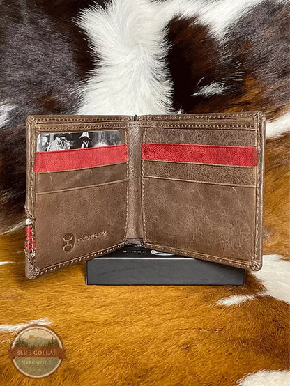 Hooey HBF014-BRRD Hooey Original Bi-Fold Wallet in Brown with Nomad Print Inside View
