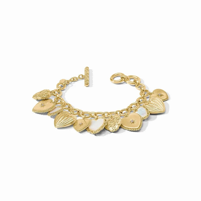 Heart Charm Bracelet Mother of Pearl
