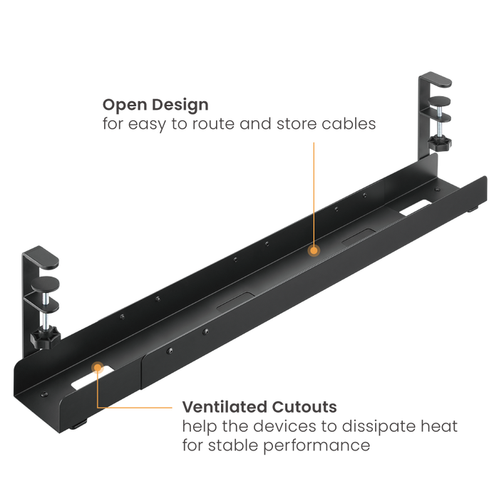 HINOMI FlexRail Under-Desk Adjustable Width Cable Tray Organizer