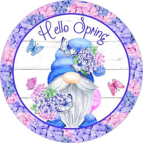Hydrangea Flower Sign, Wreath Attachment, Wreath Sign