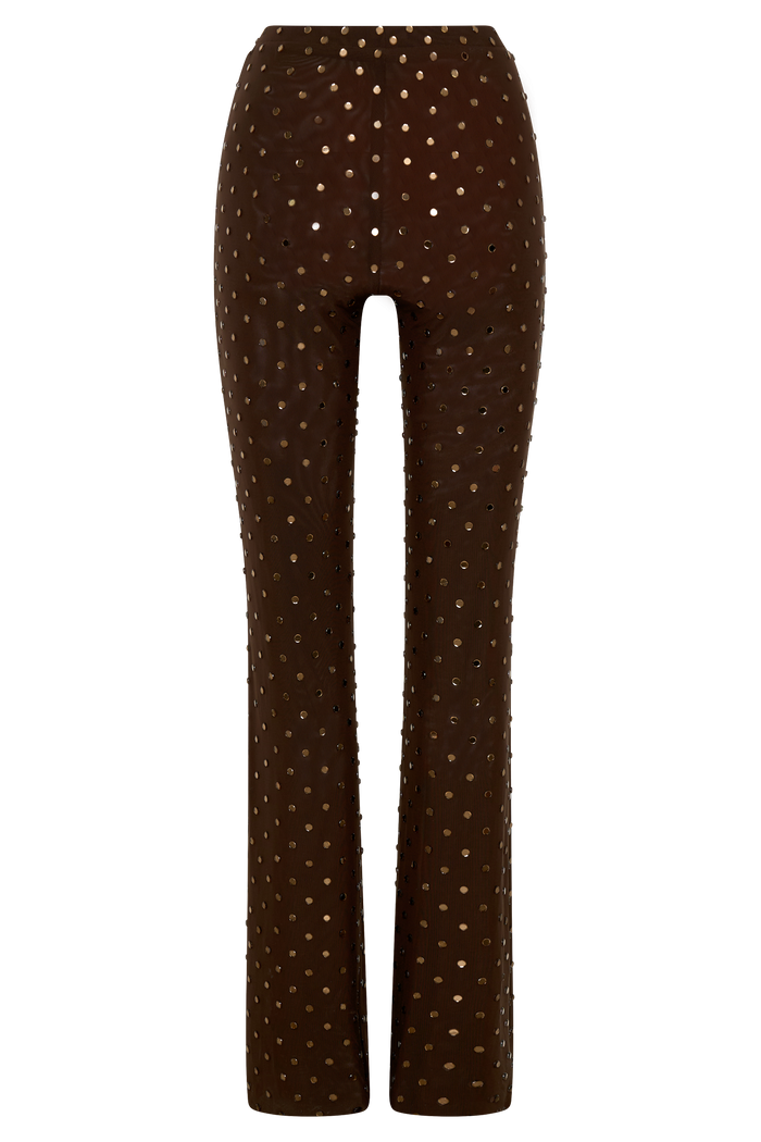 Jackie Diamante Straight Leg Pants - Chocolate