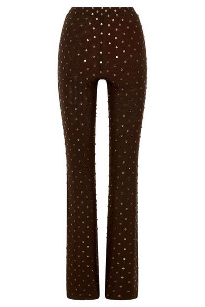 Jackie Diamante Straight Leg Pants - Chocolate