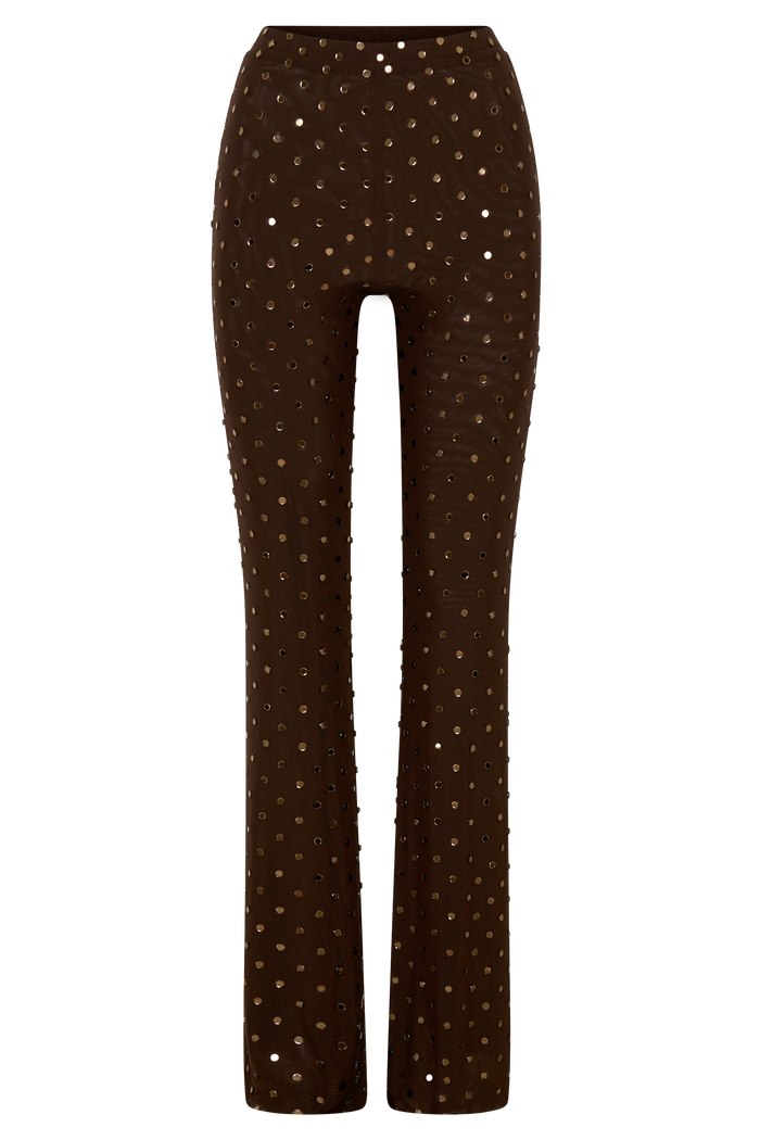 Jackie Diamante Straight Leg Pants - Chocolate