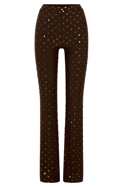Jackie Diamante Straight Leg Pants - Chocolate
