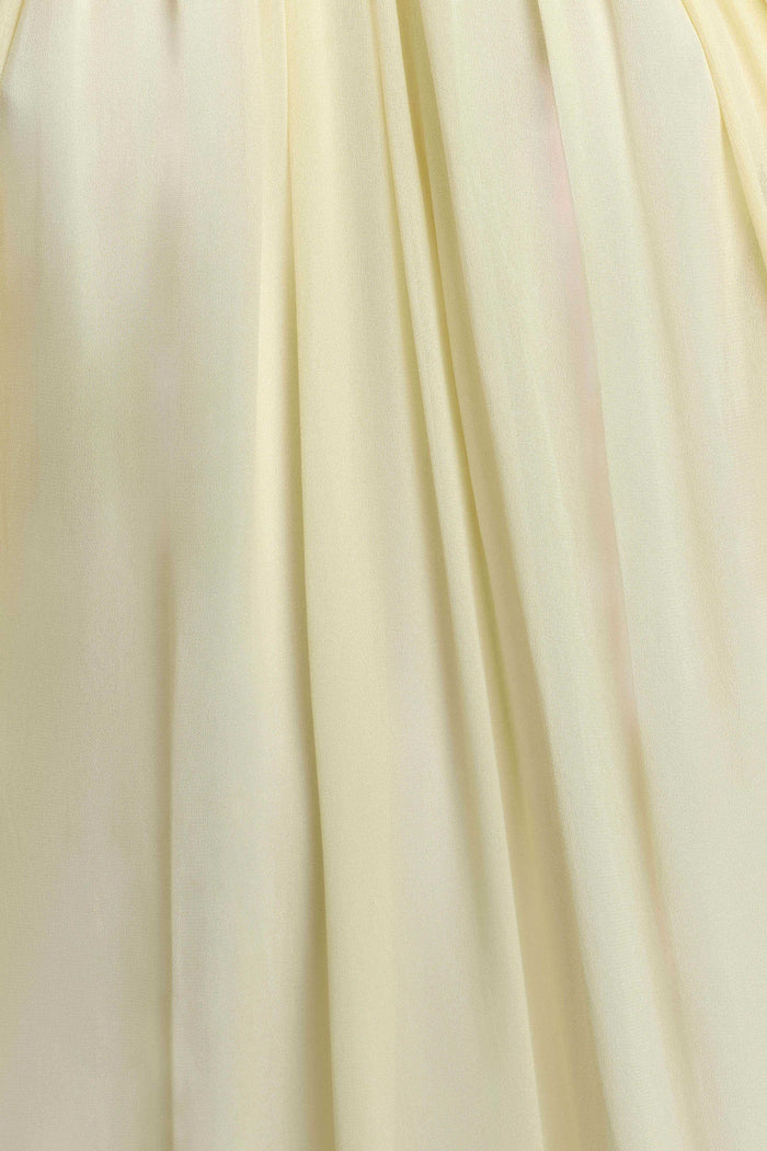 Janni Chiffon Maxi Dress With Hardware - Lemon Lime