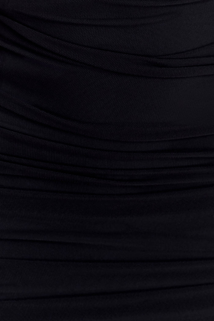 Jianna Strapless Mesh Maxi Dress - Black