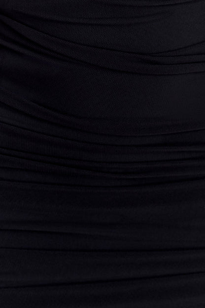 Jianna Strapless Mesh Maxi Dress - Black
