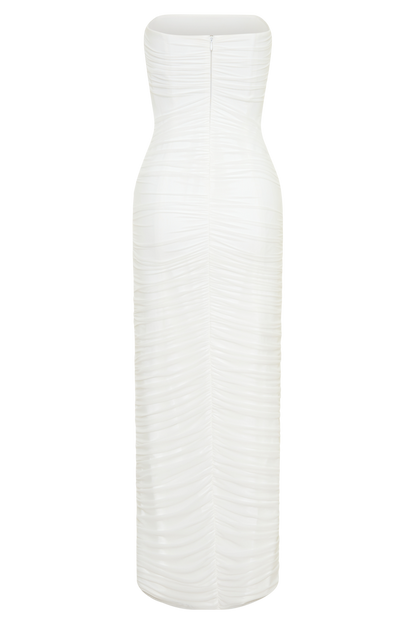 Jianna Strapless Mesh Maxi Dress - Ivory