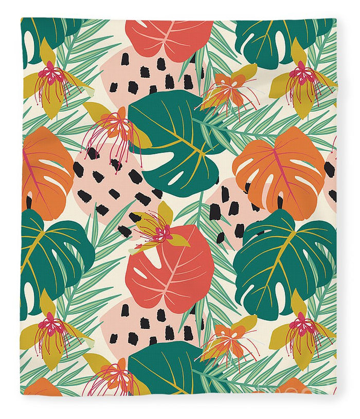 Jungle Floral Pattern  - Blanket