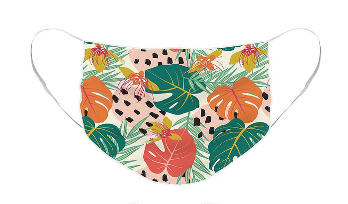 Jungle Floral Pattern  - Face Mask