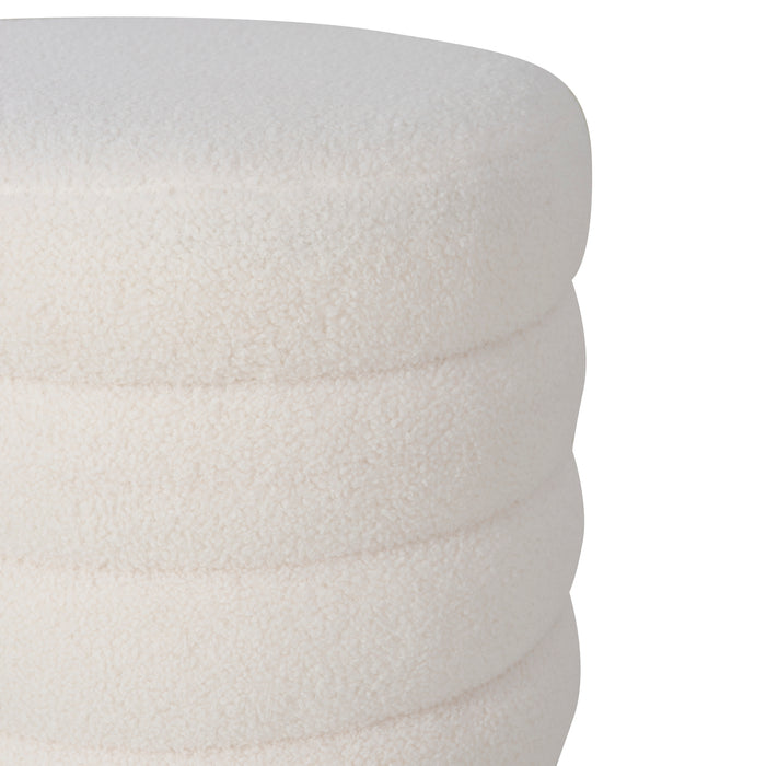 Kathy White Sherpa Round Ottoman
