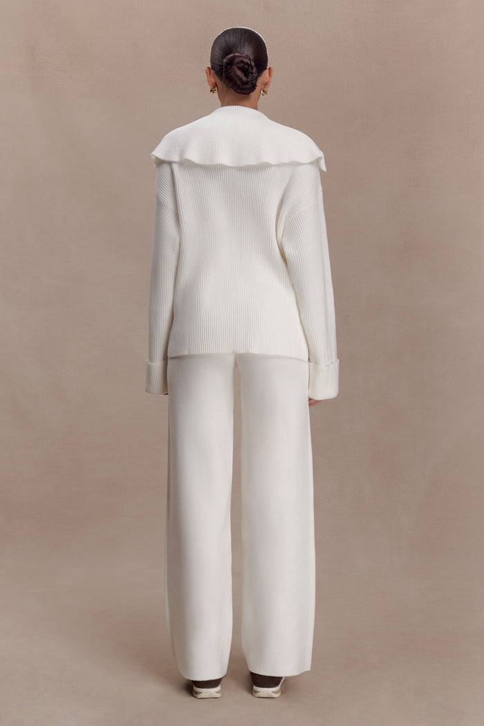 Kerrymae Straight Leg Knit Pants - Off White