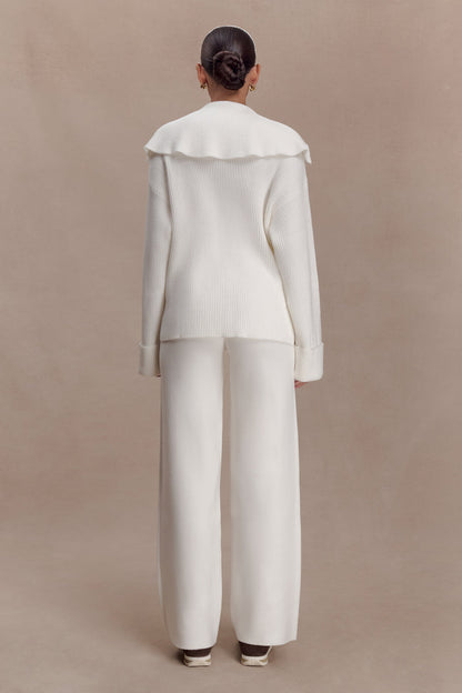 Kerrymae Straight Leg Knit Pants - Off White