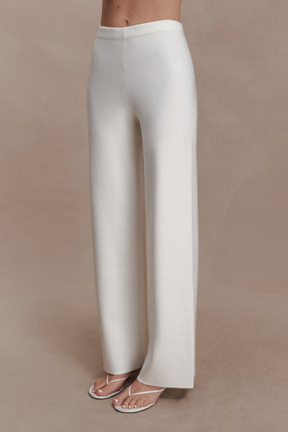 Kerrymae Straight Leg Knit Pants - Off White