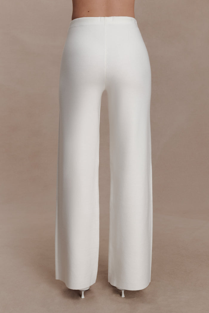 Kerrymae Straight Leg Knit Pants - Off White