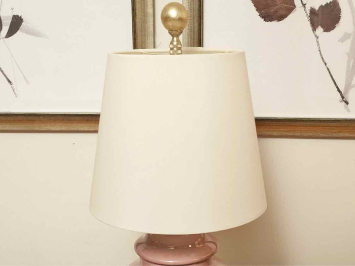 Lavender Jar Gold Base Off White Shade Table Lamp