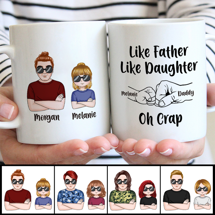 Like Father Like Daughter Fist Bump Gift For Father Personalized Custom Ceramic Mug