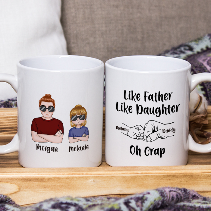 Like Father Like Daughter Fist Bump Gift For Father Personalized Custom Ceramic Mug