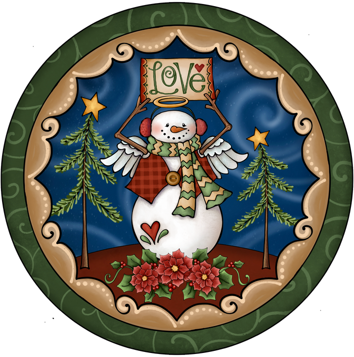 Love Snowman Sign, Holiday Design, Whimsical, Wreath Sign, Wreath Supplies, Wreath Center