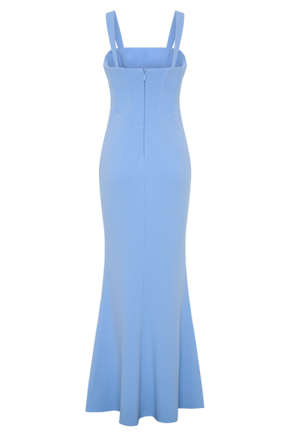 Luella Crepe Corset Maxi Dress - Cornflower Blue