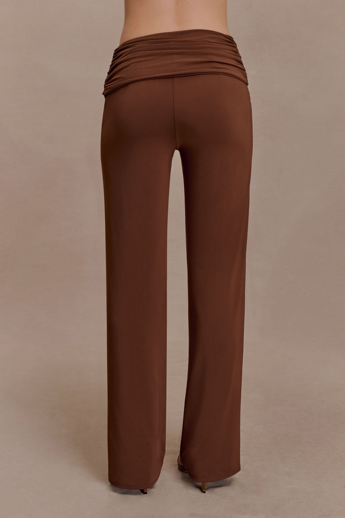 Lydia Slinky Straight Leg Pants - Chocolate
