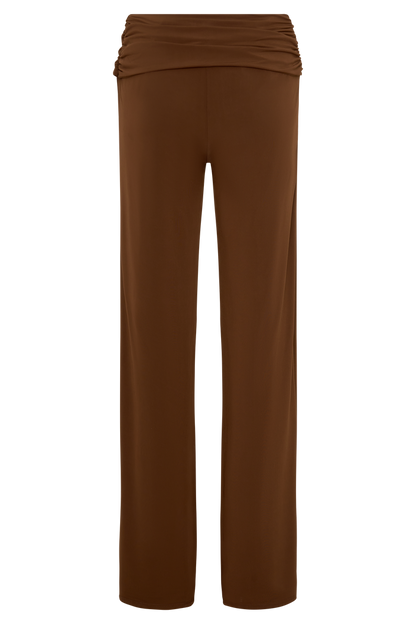 Lydia Slinky Straight Leg Pants - Chocolate
