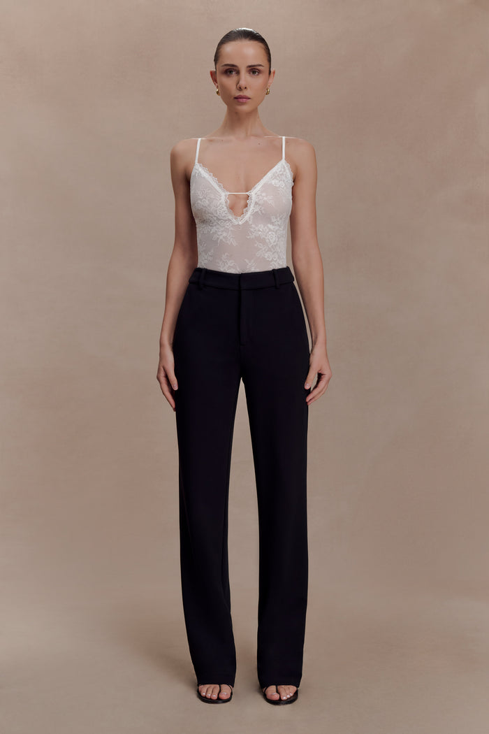 Maude Crepe Straight Leg Pants - Black