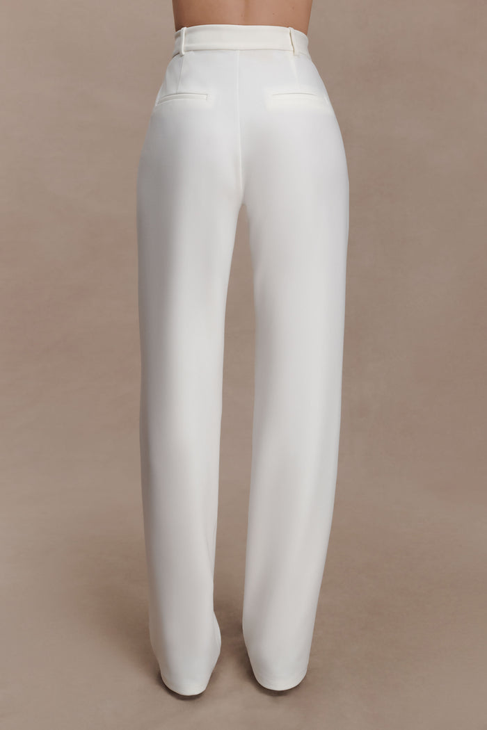 Maude Crepe Straight Leg Pants - Ivory