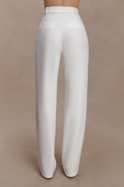 Maude Crepe Straight Leg Pants - Ivory