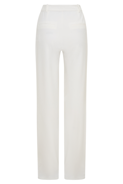 Maude Crepe Straight Leg Pants - Ivory