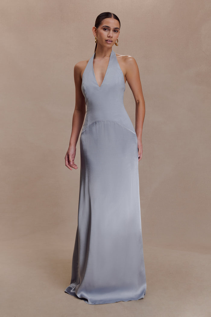 Maura Taffeta And Satin Maxi Dress - Cornflower Blue