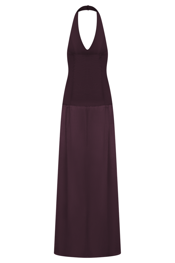 Maura Taffeta And Satin Maxi Dress - Wine