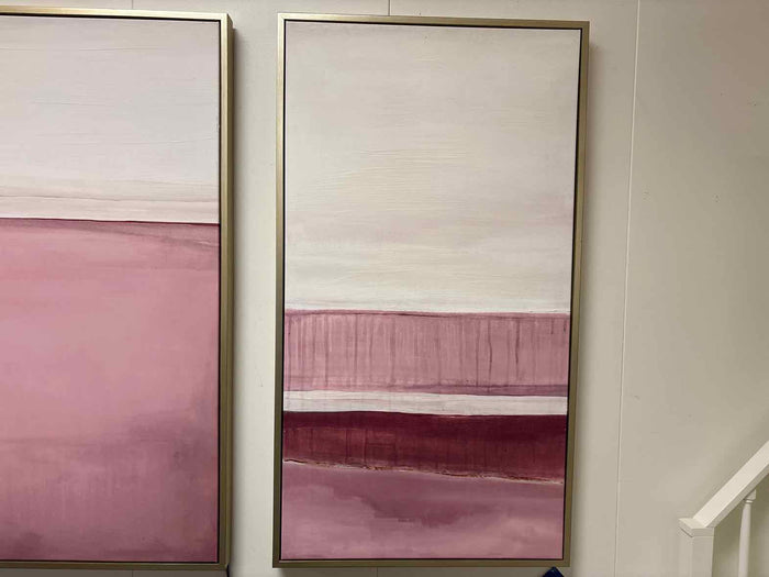 Mauve & White Abstract Art